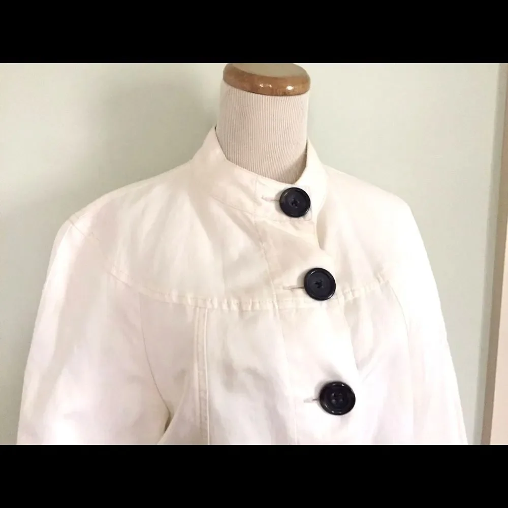 [Banana Republic] Ivory Lined Cape Jacket: Sz XL - Picture 2 of 6